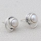 Natural Pearl Silver Earrings