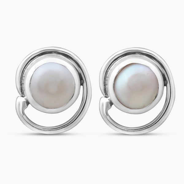 Natural Pearl Silver Earrings