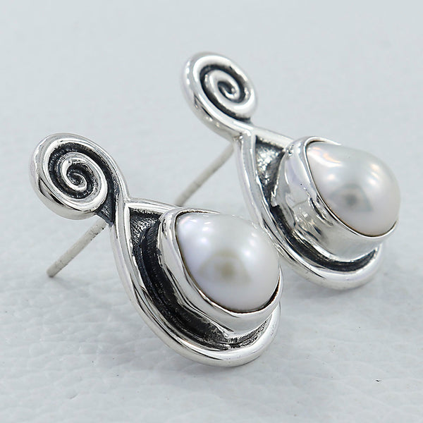 Pearl Silver Studs Earrings