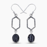 Raw Rose Quartz Silver Earrings