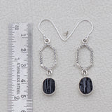 Raw Rose Quartz Silver Earrings