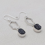 Raw Pyrite Durzi Silver Earrings