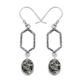 Raw Pyrite Durzi Silver Earrings