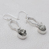 Raw Pyrite Durzi Silver Earrings