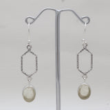 Raw Rose Quartz Silver Earrings