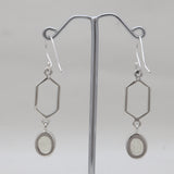 Raw Rose Quartz Silver Earrings
