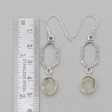 Raw Rose Quartz Silver Earrings