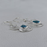 925 Sterling Silver Blue Topaz Earrings