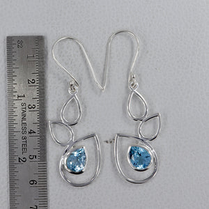 925 Sterling Silver Blue Topaz Earrings