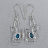 925 Sterling Silver Blue Topaz Earrings