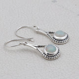 Rainbow Moonstone Silver Earrings