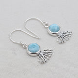 Rainbow Moonstone Silver Earrings