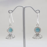 Rainbow Moonstone Silver Earrings
