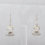 Rainbow Moonstone Silver Earrings