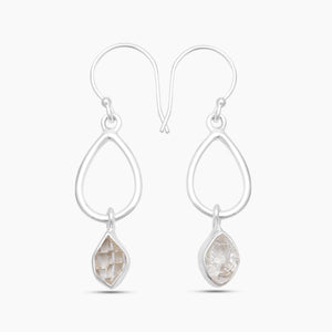 925 Silver Herkimer Quartz Earrings
