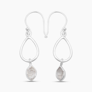 925 Silver Herkimer Quartz Earrings
