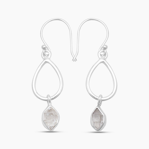 925 Silver Herkimer Quartz Earrings