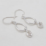 925 Silver Herkimer Quartz Earrings