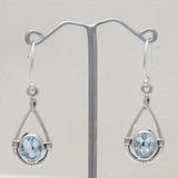 925 Starling Silver Blue Topaz Earring