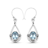 925 Starling Silver Blue Topaz Earring