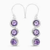 925 Sterling Silver Amethyst Earrings