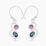 925 Sterling Silver Garnet Earrings