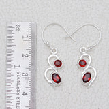 925 Starling Silver Garnet Earring