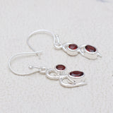 925 Starling Silver Garnet Earring