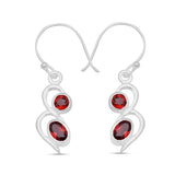 925 Starling Silver Garnet Earring