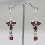 925 Sterling Silver Garnet Earrings
