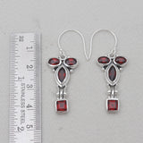 925 Sterling Silver Garnet Earrings