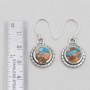 Turquoise Spiny Oyster Silver Earrings
