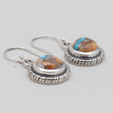 Turquoise Spiny Oyster Silver Earrings