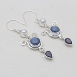 925 Sterling Silver Kyanite Drop Earrings
