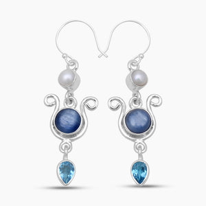 925 Sterling Silver Kyanite Drop Earrings
