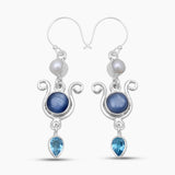 925 Sterling Silver Kyanite Drop Earrings
