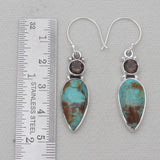 925 Sterling Silver Boulder Turquoise Earrings