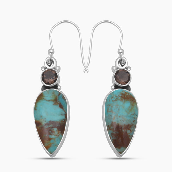 925 Sterling Silver Boulder Turquoise Earrings