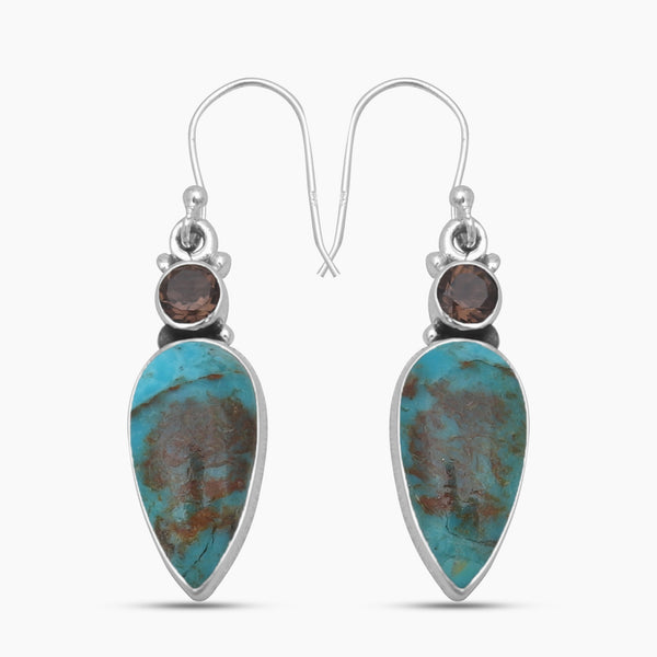 925 Sterling Silver Boulder Turquoise Earrings