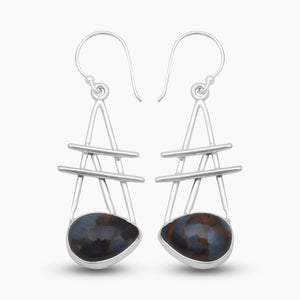Pietersite Jasper Silver Earrings