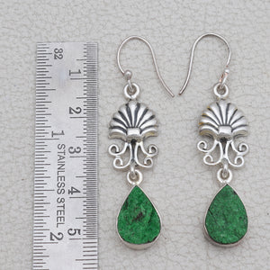 Uvarovite Silver Earrings