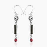Natural Tourmaline Silver Earrings