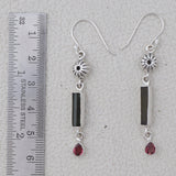 Natural Tourmaline Silver Earrings