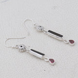 Natural Tourmaline Silver Earrings