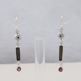 Natural Tourmaline Silver Earrings