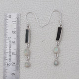 Rainbow Moonstone & Tourmaline Silver Earring Jewelry