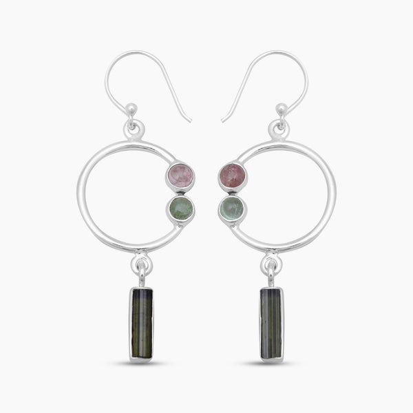 Tourmaline Silver Earrings