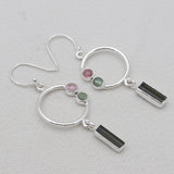 Tourmaline Silver Earrings