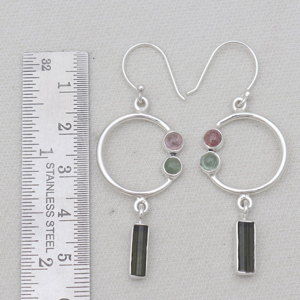 Tourmaline Silver Earrings