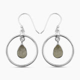 Natural Pyrite Silver Earrings